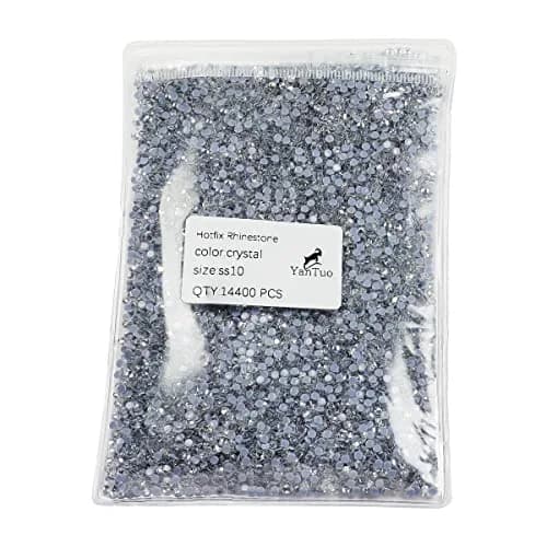 YanTuo Clear Crystal Hotfix Rhinestones SS10 14400 pcs | 3mm, Glass, Iron On, DIY Craft thumbnail 1