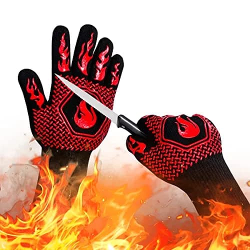 DKHDBD Red Heat Resistant BBQ Gloves 35.56cm (13.8in) | 1472°F Extreme Heat Protection thumbnail 1