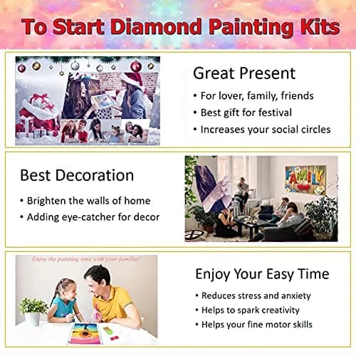 JATOK Diamond Painting Kit for Adults, Alpine Lake, 90cm x 40cm (35.5 x 15.7 in) | Full Round Drill Art & Craft Kit thumbnail 7