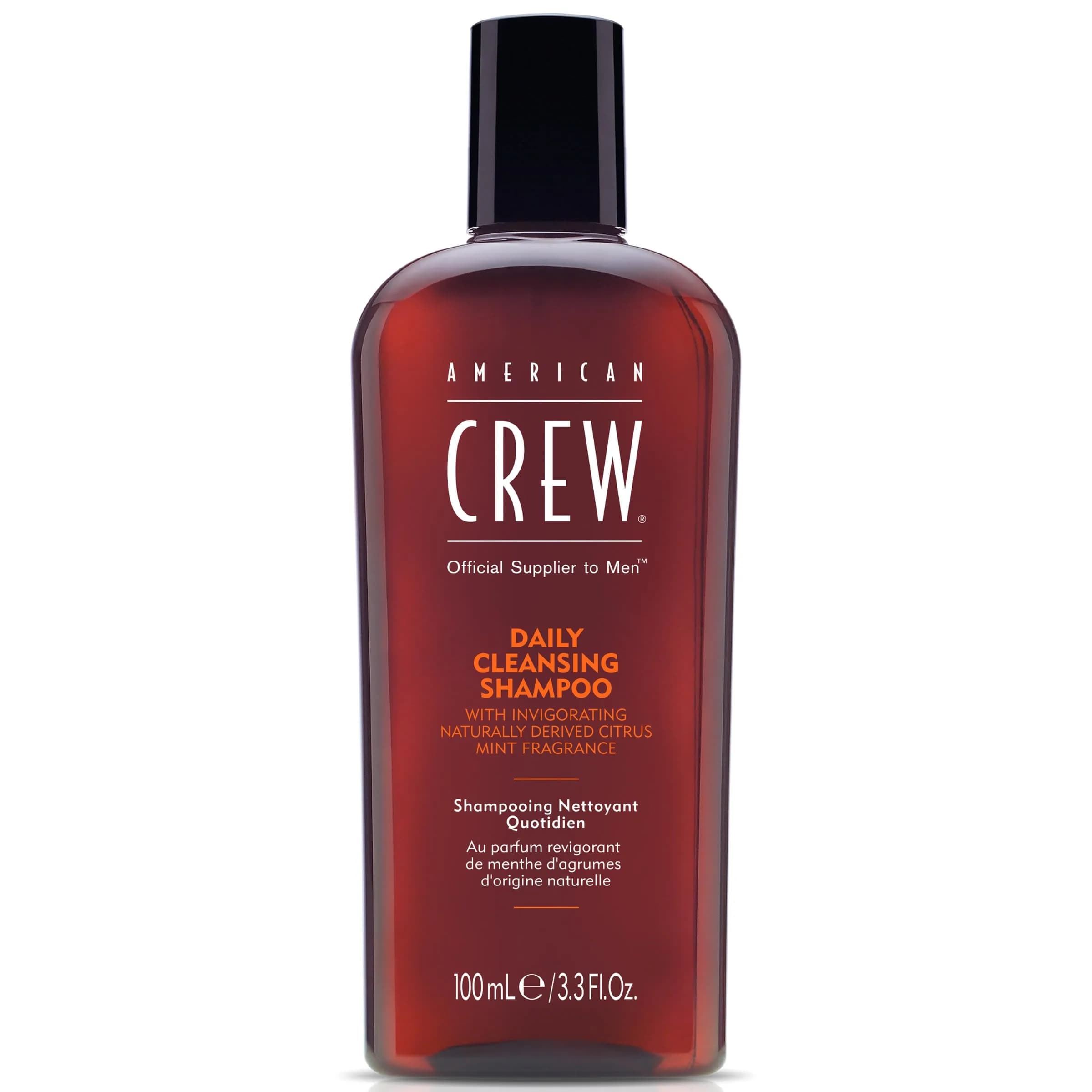 American Crew Daily Cleansing Shampoo Citrus Mint 250ml (8.45 fl oz) | Silicone-Free for Normal to Oily Hair — 3.3 fl oz