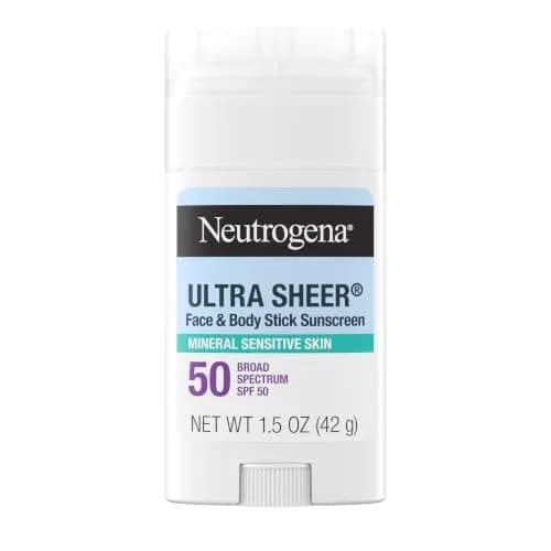 Neutrogena Ultra Sheer Mineral Sunscreen Stick SPF 50, 42ml (1.5 oz) | Dermatologist Recommended for Sensitive Skin thumbnail 1