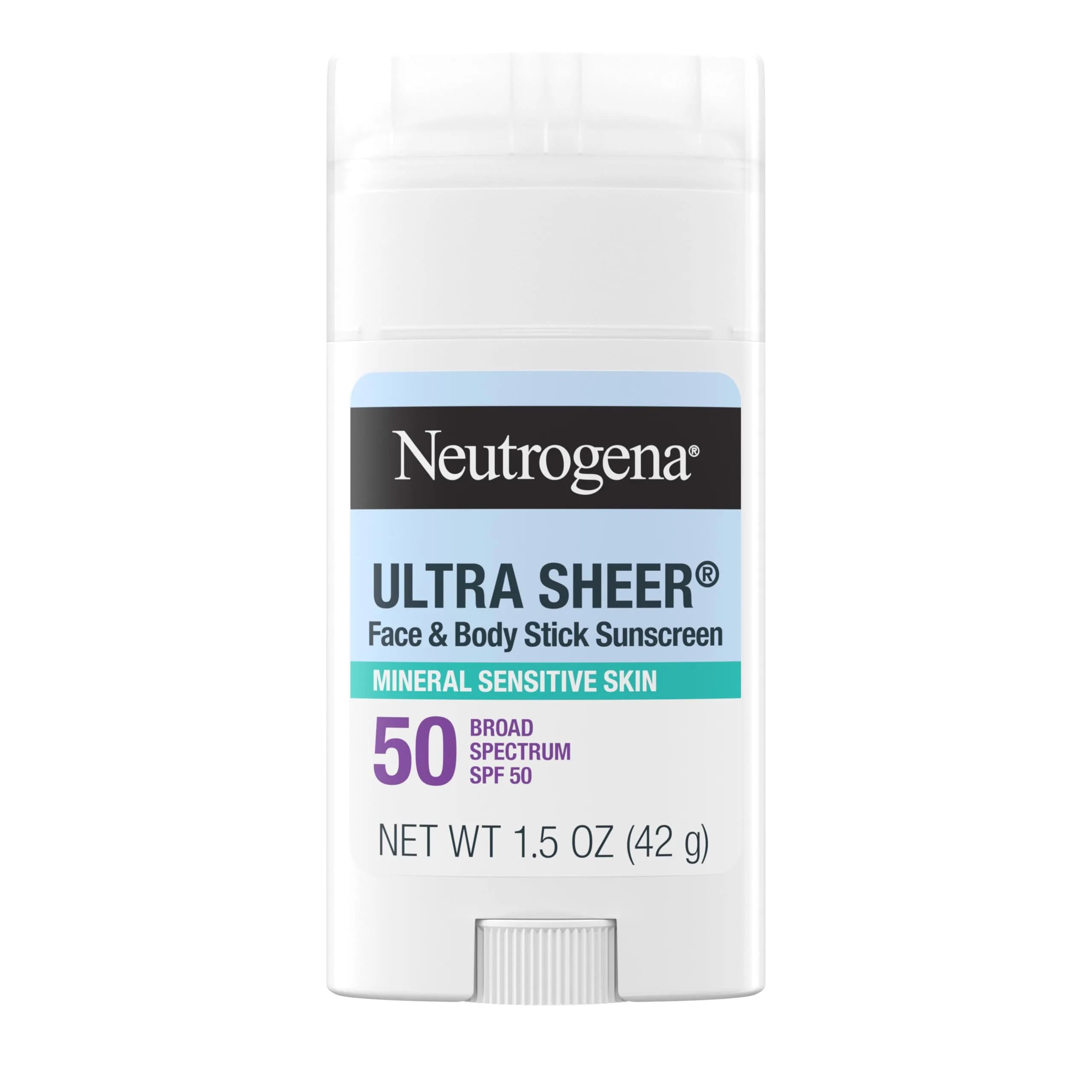 Neutrogena Ultra Sheer Mineral Sunscreen Stick SPF 50, 42ml (1.5 oz) | Dermatologist Recommended for Sensitive Skin - main product image