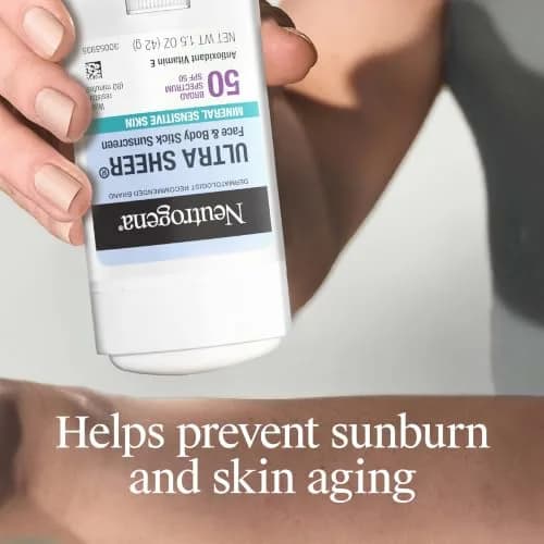 Neutrogena Ultra Sheer Mineral Sunscreen Stick SPF 50, 42ml (1.5 oz) | Dermatologist Recommended for Sensitive Skin thumbnail 4