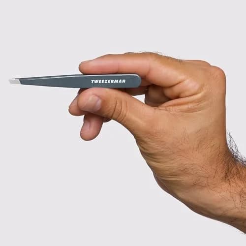 Tweezerman Slant Tweezer – Tweezerman Tweezers for Eyebrows Blue Stone | Precision, Hand-Filed Tips, 25° Slant, Stainless Steel thumbnail 3