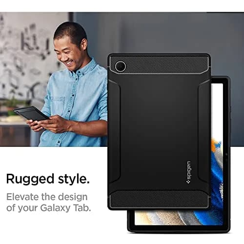 Spigen Galaxy Tab A8 10.5 Inch Case 2022 | Rugged Armor Slim Protective Cover with Carbon Fiber & Air Cushion Tech thumbnail 4