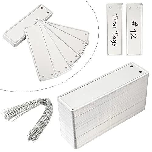 TINSKY Aluminum Plant Labels - 120PCS Metal Tags with Wires for Plant Markers, Tree Tags, Outdoor Identification and Greenhouse | Waterproof & Durable thumbnail 1