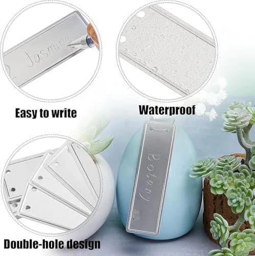 TINSKY Aluminum Plant Labels - 120PCS Metal Tags with Wires for Plant Markers, Tree Tags, Outdoor Identification and Greenhouse | Waterproof & Durable thumbnail 2
