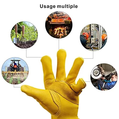 KKOYING Genuine Leather Work Gloves XL | Reinforced Cowhide, Cut & Puncture Resistant thumbnail 6