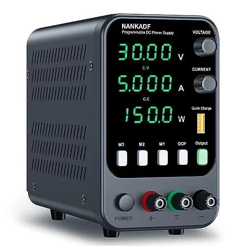 NANKADF DC Power Supply 30V 5A 150W | Variable Bench Power Supply with USB Quick-Charge & Memory Presets thumbnail 1