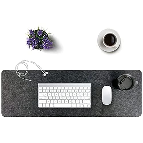 DAWNTREES Felt Desk Mat, Computer Mat for Desk, Dark Gray 91cm x 30cm (36x12Inches) | Non-Slip, Water Absorbing, Desk Protection thumbnail 3