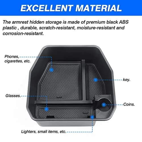 Karltys Center Console Organizer for Land Rover Defender 90 110 130 2020-2026 (Standard Size, Black) | ABS Insert Tray with Multiple Compartments thumbnail 5