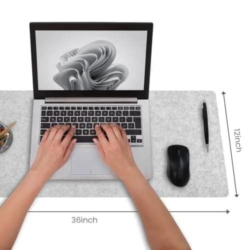 DAWNTREES Felt Desk Pad Large Mouse Pad and Keyboard Mat 90cm (36" x 12") | Protects Desks from Scratches and Spills thumbnail 4