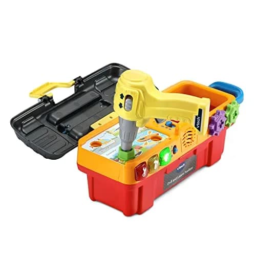 VTech Drill and Learn Toolbox Pro with Working Drill and Tools, 13.2" x 4.9" x 5.6" | Electronic Learning Toy for Ages 2-5 thumbnail 3