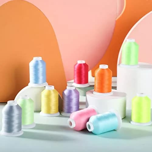 Nuanchu Glow in The Dark Embroidery Thread 12 Colors | 550 Yard Polyester for Sewing & Crafts thumbnail 7