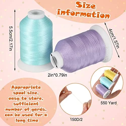 Nuanchu Glow in The Dark Embroidery Thread 12 Colors | 550 Yard Polyester for Sewing & Crafts thumbnail 2
