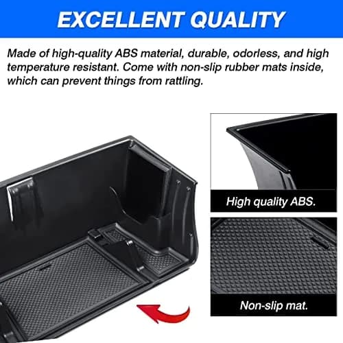Karltys Center Console Organizer Tray for Land Rover Defender Accessories 90 110 130 2020-2025 2026 | Durable ABS Middle Console Storage Box with Non-Slip Mat thumbnail 5