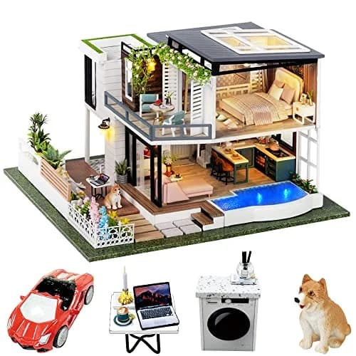 Spilay DIY Miniature House Kit for Adults | Miniature Dollhouse Craft with Lighting & Accessories thumbnail 1