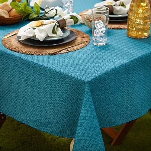 DII Tonal Lattice Zipper Tablecloth 60x84 inches (152x213 cm) | Outdoor & Indoor Use thumbnail 4