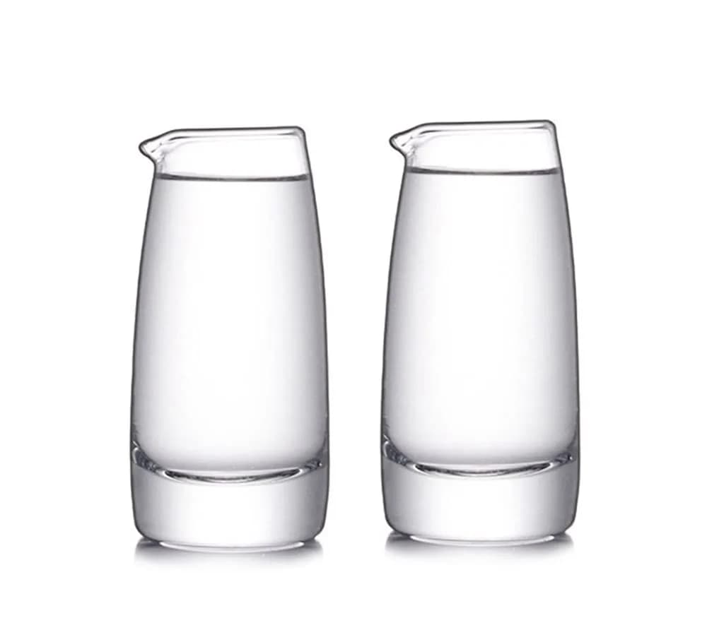 Mozacona Crystal Glass Creamer Pitcher Set 600ml (2 x 300ml) | Vintage Style Pourer for Milk, Cream, Sauces — 2pcs-100ml