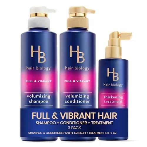 Hair Biology Full & Vibrant Set Including: Volumizing Shampoo (385ml), Conditioner (385ml) & Thickening Treatment (189ml) | Biotin Infused, Paraben-Free, Color-Safe thumbnail 1