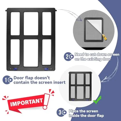 NAMSAN Dog Screen Door 11.2 x 14.4 inches | Large Pet Door for Sliding Doors with Magnetic Self-Closing (70-120c) thumbnail 5