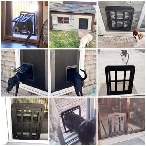 NAMSAN Dog Screen Door 11.2 x 14.4 inches | Large Pet Door for Sliding Doors with Magnetic Self-Closing (70-120c) thumbnail 2