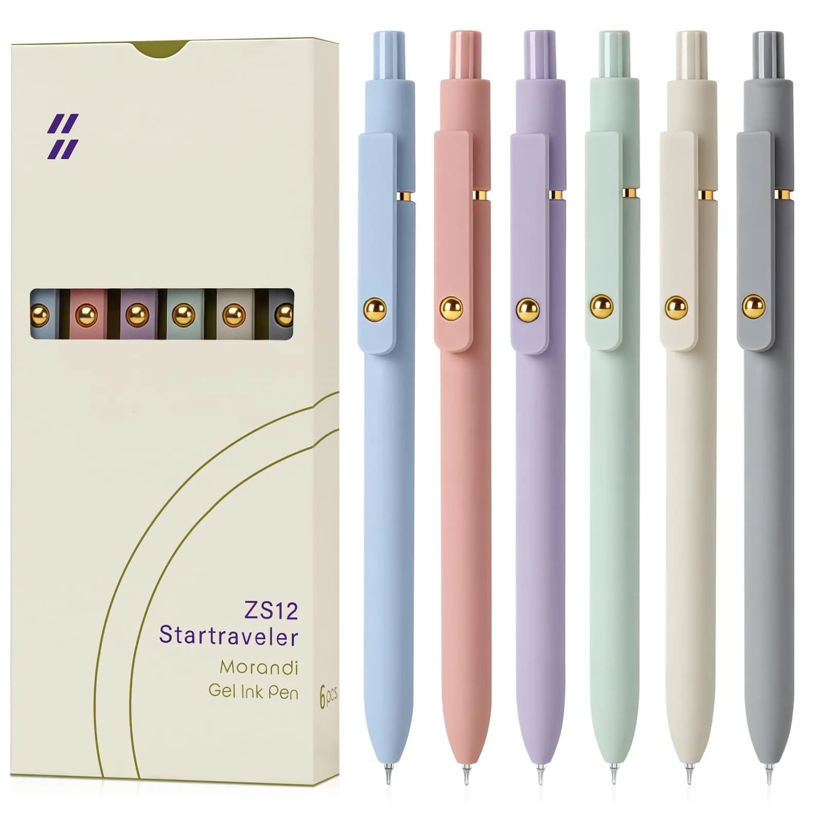 FIOVER Gel Pens 6pcs 0.7mm Fine Point Black Ink Quick Dry Pens | Smooth Writing for Students & Office - main product image