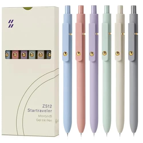 FIOVER Gel Pens 6pcs 0.7mm Fine Point Black Ink Quick Dry Pens | Smooth Writing for Students & Office thumbnail 1