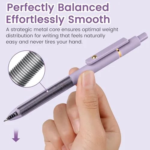 FIOVER Gel Pens 6pcs 0.7mm Fine Point Black Ink Quick Dry Pens | Smooth Writing for Students & Office thumbnail 5