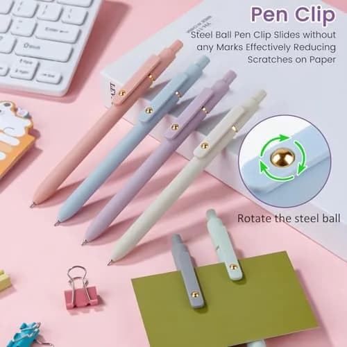 FIOVER Gel Pens 6pcs 0.7mm Fine Point Black Ink Quick Dry Pens | Smooth Writing for Students & Office thumbnail 7