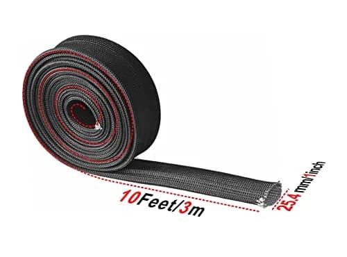 Ummickl Black Heat Shield Sleeve 25mm (1") x 3m (10') | Protects Fuel Lines & Wires from 2500°F Heat thumbnail 3