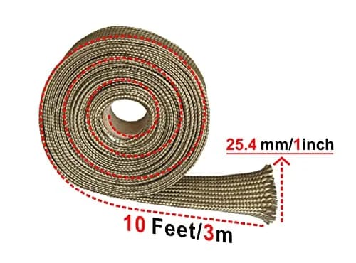 Ummickl Heat Shield Sleeve 25mm (1" ID) x 10ft | High-Temp Basalt Auto Hose Protector thumbnail 3