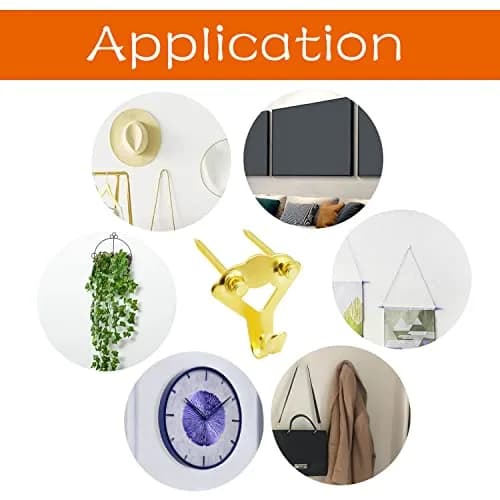 Dianrui Gold 103 PCS Heavy Duty Picture Hangers Kit | 4.5 kg (10 lb) to 45 kg (100 lb) Capacity thumbnail 6