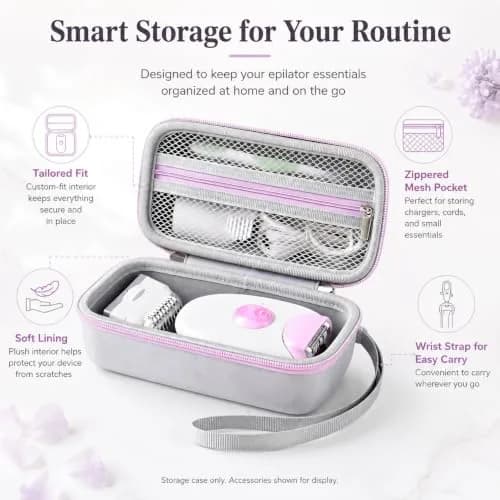 Casmilee Hard Epilator Case for Braun Silk-epil 3/3-270, Off-white | Protective Organizer for Women's Hair Removal Devices & Accessories thumbnail 5