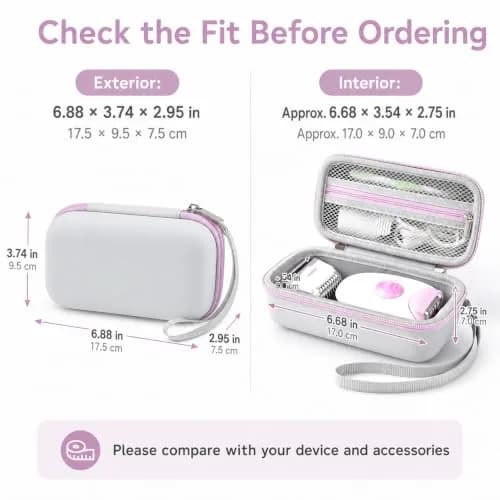 Casmilee Hard Epilator Case for Braun Silk-epil 3/3-270, Off-white | Protective Organizer for Women's Hair Removal Devices & Accessories thumbnail 3