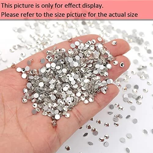 Dowarm Crystal Clear Flatback Rhinestones SS4 (1.5mm) | 1440 Pieces for Nail Art & Crafts thumbnail 2
