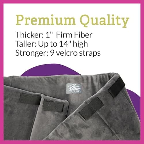 Pet Dreams Dog Crate Bumper - Patented Comfy Liner & Dog Tail Protector for Inside Crate, Fits iCrate Cages 18, 24, 30, 36, 42, 48 Inches (Grey, XX-Large, 48") | Universal Fit for Large Dogs thumbnail 4
