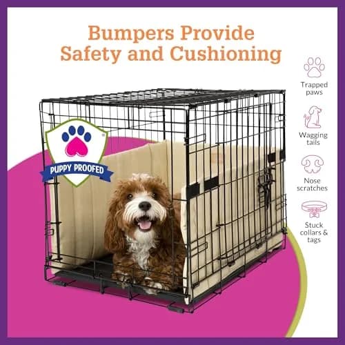 Pet Dreams Dog Crate Bumper - Patented Comfy Liner & Dog Tail Protector for Inside Crate, Fits iCrate Cages 18, 24, 30, 36, 42, 48 Inches (Grey, XX-Large, 48") | Universal Fit for Large Dogs thumbnail 7