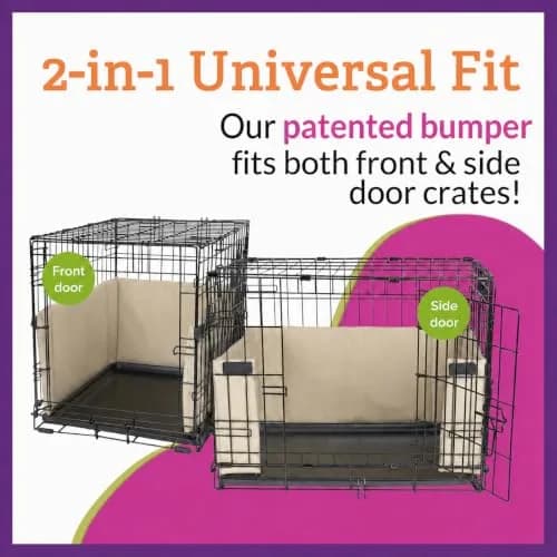 Pet Dreams Dog Crate Bumper - Patented Comfy Liner & Dog Tail Protector for Inside Crate, Fits iCrate Cages 18, 24, 30, 36, 42, 48 Inches (Grey, XX-Large, 48") | Universal Fit for Large Dogs thumbnail 2