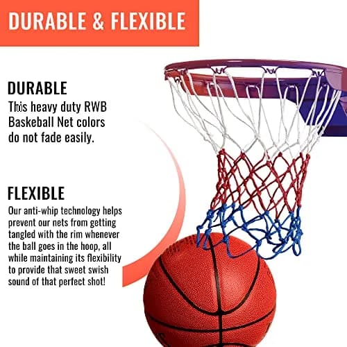 Ultra Sporting Goods Heavy Duty Basketball Net Replacement | All Weather Anti Whip, Fits Standard Indoor or Outdoor Rims (21 inches, 12 loops) thumbnail 7