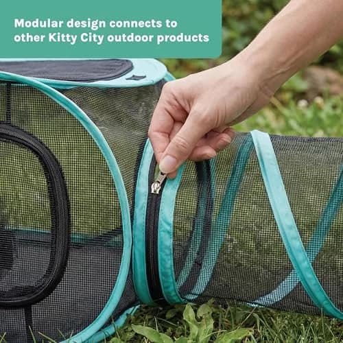 Kitty City Catio Outdoor 20' Cat Tunnel – 20‑Foot Play Tunnel, 11” Diameter, Modular Connector for Cats & Small Pets thumbnail 4