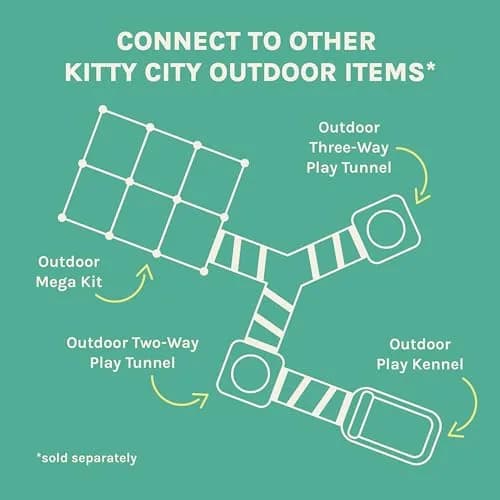 Kitty City Catio Outdoor 20' Cat Tunnel – 20‑Foot Play Tunnel, 11” Diameter, Modular Connector for Cats & Small Pets thumbnail 6