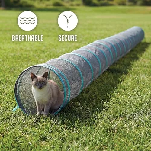 Kitty City Catio Outdoor 20' Cat Tunnel – 20‑Foot Play Tunnel, 11” Diameter, Modular Connector for Cats & Small Pets thumbnail 3