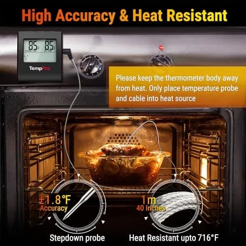 TempPro TP16 Digital Meat Thermometer for Cooking | 0-300°C (32-716°F) Probe thumbnail 3
