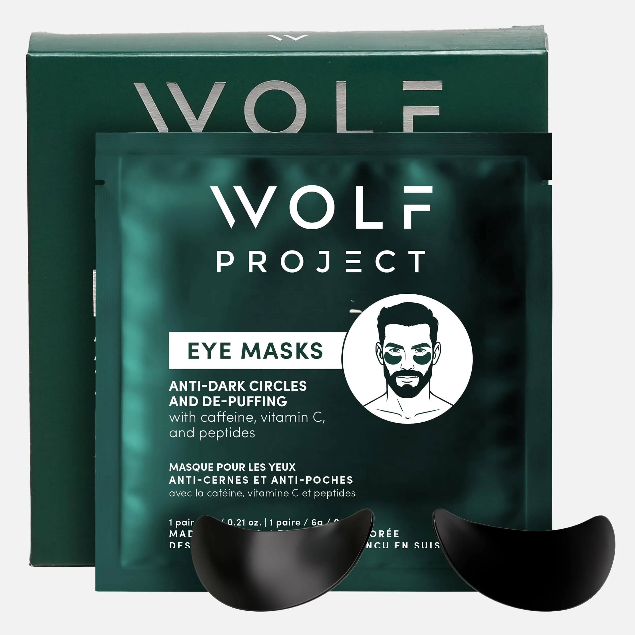 The Wolf Project Under Eye Patches for Dark Circles & Puffiness | Cooling Caffeine Gel Pads (5 Pairs) - main product image