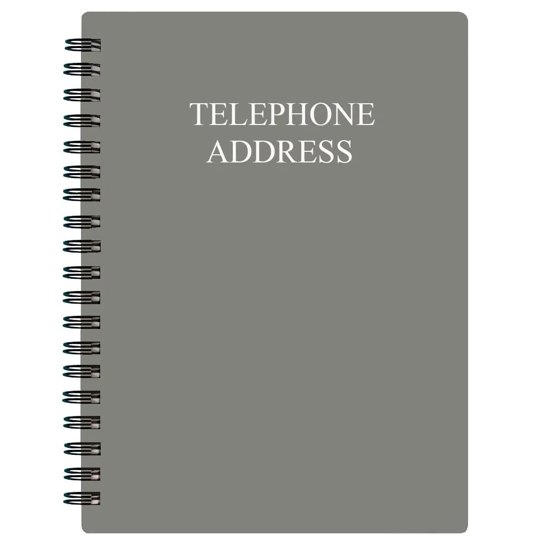 Nokingo Telephone Address & Birthday Book with Tabs, 3.5x5.25 inch, Grey, 130 Pages | Alphabetical Organizer for Contacts & Passwords — 3.5x5.25 inch