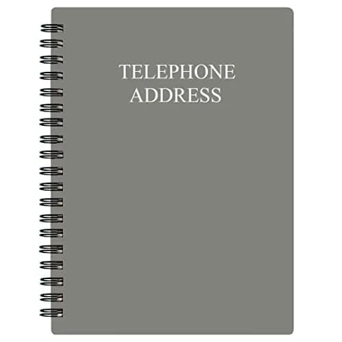 Nokingo Telephone Address & Birthday Book with Tabs, 3.5x5.25 inch, Grey, 130 Pages | Alphabetical Organizer for Contacts & Passwords thumbnail 1