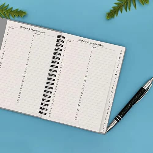 Nokingo Telephone Address & Birthday Book with Tabs, 3.5x5.25 inch, Grey, 130 Pages | Alphabetical Organizer for Contacts & Passwords thumbnail 3