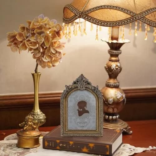 SIKOO Vintage Mini 2.5 × 3.5 Picture Frame Antique Bronze Gold | Resin with Glass Front thumbnail 8