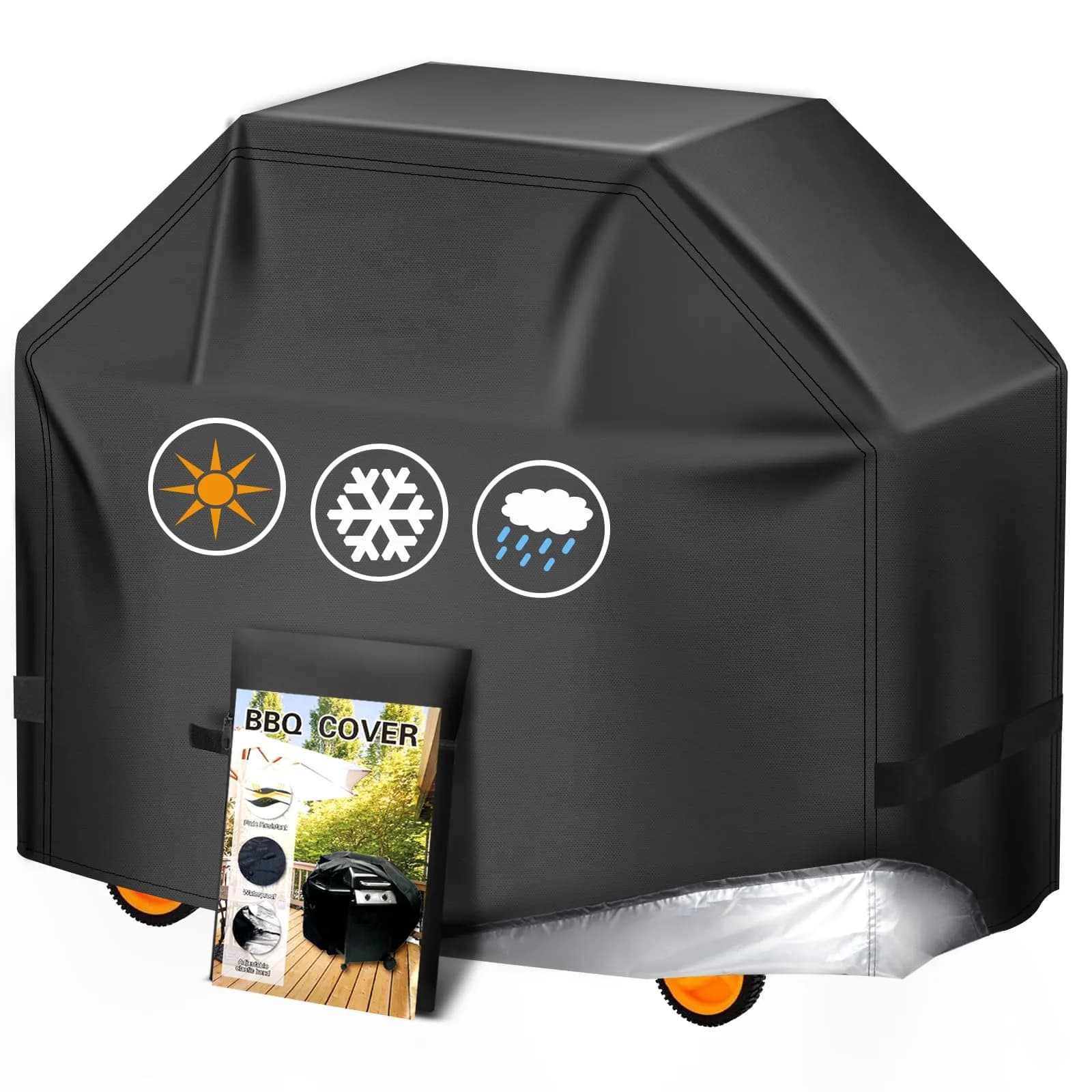 Aoretic 58 inch BBQ Grill Cover | Waterproof, Anti-UV, Windproof Polyester for Weber, Char-Broil, Monument, Dyna-glo, Nexgrill - main product image